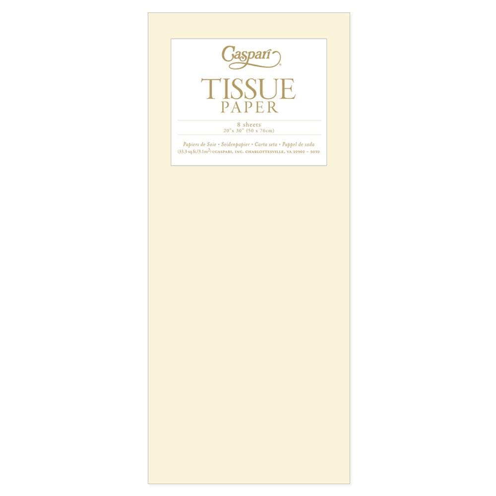Caspari Solid Tissue Paper in Vintage Cream - 8 Sheets Included TIS061