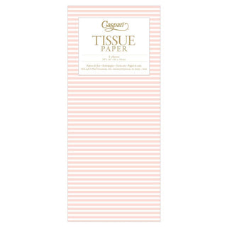 Caspari Mini Stripe Tissue Paper in Blush - 4 Sheets Included TIS069